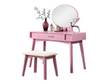Maly Contemporary Wood Vanity and Stool Set, Pink T2574P164233