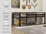 Twin Wood Loft Bed Low Loft Beds with Ladder,Twin,Espresso WF286816AAP