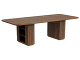 70.9" Rectangular Dining Table for 6 People, Fluted Panel Legs with 2 Side Storage Cabinets, MDF 65066596