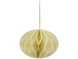 Foldable Paper Honeycomb Christmas Finial Ornaments - 4" - Cream - Set of 4 29774108