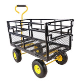 Wagon Cart Garden cart trucks make it easier to transport firewood YellowBlack W22784162