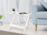Small Solid Wood Folding Side Table , White, Portable Patio Outdoor Table Plant Stand 98564709