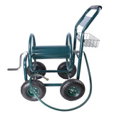 ZNTS Garden Hose Reel Cart - 4 Wheels Portable Garden Hose Reel Cart with Storage Basket Rust Resistant W227126838