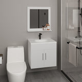 Blake Bathroom Mirror Cabinet with Two Interior Shelves, Wall-Mounted Storage White B200P313686