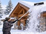 6.1 m 5-Section Extendable Roof Snow Rake Aluminum Pole, PC Black Shovel Head with Diagonal Brace 54562583