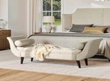Alma Tufted Flared Arm Entryway Bench Taupe Polyester B2719P364405