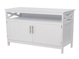 Double Door Side Cabinet With Partition White 90596729