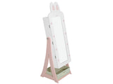 White, rabbit-themed, MDF, spray-painted, 1-door, 1-drawer fabric cabinet for children's jewelry and 75175531