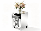 () 3-Drawer Nightstand with Crushed Diamond Drawer Fronts MDF Drawer Unit with 48304302