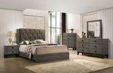 Contemporary 1pc Queen Size Bed Bedroom Furniture Tufted Design Headboard Rubberwood 1pc Bedframe B011P236787