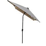 10 x 6.5t Rectangular Patio Solar LED Lighted Outdoor Umbrellas with Crank and Push Button Tilt for W65690316