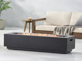 40" Outdoor 50,000 BTU Rectangular Iron Propane Fire Pit, Dark Grey 62836.00BRN-50K