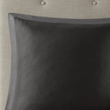 8 Piece Embroidered Comforter Set Dark Grey Queen B035P266658