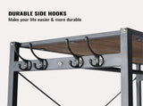Acacia Wood Garment Racks with Shelves 2 Wicker Drawers and 4 Hooks Heavy Duty Closet Organizer for W2391P289978