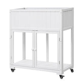 TOPMAX Patio 35.4''x17.7''x37.4'' Mini Wood Cold Frame, Compact 2 Doors Garden Greenhouse with N717P229026K