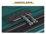 ABS Trolley Case 20in 24in 28in 3PCS Suitcase Set Vertical Striped Frosted Case Suitcase Dark Green 24610755