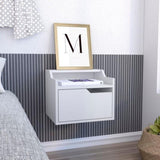 Busan Modern Floating Nightstand , End Table, Side Table Single-Drawer Design with Sleek Two-Tiered B200137840