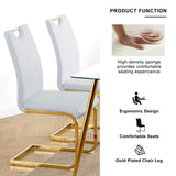 Modern Dining Chairs with Faux Leather Padded Seat Dining Living Room Chairs Upholstered Chair with W210127293