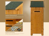 Outdoor Tool Storage Cabinet, Wooden Fir Garden Shed with Single Storage Door 75540966
