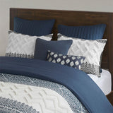 King/Cal King 3 Piece Cotton Duvet Cover Set with Chenille Tufting B035129138