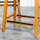 24" Counter Stool, Natural Finish, Saddle Leather Seat B04660609