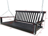 Front Porch Swing with Armrests, Wood Bench Swing with Hanging Chains,for Outdoor Patio ,Garden 39418244
