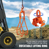 VEVOR Timber Claw Hook, 28 inch 4 Claw Log Grapple for Logging Swivel Steel Log Lifting T3342P311741
