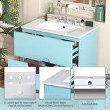 ZNTS 30'' Bathroom Vanity with Ceramic Sink Combo Set, Solid Wood Frame Modern Bathroom Storage N710P194130Z