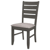 Grey and Dark Grey Padded Seat Side Chairs B062P145630