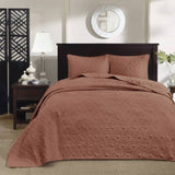 3 Piece Reversible Quilt Set Clay Red King/Cal King B035P266676