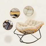 Outdoor Rocking Chair, Patio Egg Rocking Chair, Indoor Papasan Chair, Rattan Wicker Lounge Chair, W2887P271796