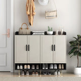 Sideboard,Shoe Cabinet with 4 Doors Large Modern Shoe Storage Organizer Cabinet with Adjustable W1321P179526