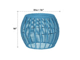 Outdoor Patio Side Table, Small Round Metal End Table, Weather Resistant 26596379