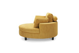 51-inch beige corduroy sofa with two throw pillows and a waist pillow with an extra tray for W1658P167939