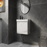 20" Wall-Mounted Bathroom Vanity with Ceramic Sink, Storage Cabinet with Doors,Bathroom Cabinet Set W1972P196393