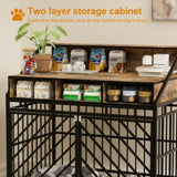 ZNTS 43.3 inch Dog Crate Furniture for Large Dogs,Wooden Dog Crate Divider,Double Door Dog Kennel W2699P208353