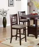 ZNTS Dining Table Round Counter height Dining Table w Shelve 1pc Table Only Solid wood Dark Rosy Brown B01182192