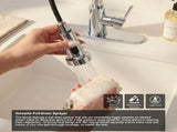 Kitchen Faucet with Pull Down Sprayer Industrial 1 Handle 1 Hole Or 3 Hole Faucet for Farmhouse 66461003
