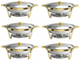 Round Buffet Catering Dish For Home and Outdoor 6 Pcs/ Sets golden W1612P462681