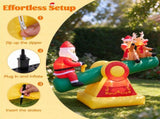 6.2 FT Animated Christmas Inflatable Santa & Reindeer on Seesaw with LED Lights, Waterproof 39590629