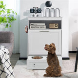 White pet feeding station, pet cabinet 38203390