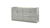 Modern Style 6- Drawer Dresser Made with Wood in Gray B009P155260