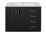 30'' Bathroom Vanity with Ceramic Sink Combo, Solid Wood Frame Bathroom Storage Cabinet, N710P191947B