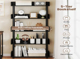 5-Tier Anti-Tipping Open Bookcase with Elevated Legs, Black Display Rack for Home Office 72324254