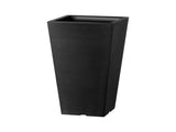 2-Pack 22" Tall Tapered Square Planters, Black Modern Plant Pots with Built-in Drainage, for Outdoor 29408957