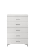 ZNTS White 5-Drawer Chest with Metal Legs B062P209024