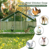 Large Metal Chicken Coop, Walk-in Chicken Run,Galvanized Wire Poultry Chicken Hen Pen Cage, Rabbits W2505P184736