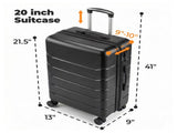 20-28 inch Luggage, Expandable Hardside Suitcase with Spinner Wheels, Blue,Black 02960080