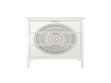3 Drawer Cabinet with Hollow-Carved 3 Drawer Dresser Storage Chest with Metal Handles For Entryway W688138992
