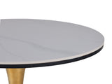 23.62"GOLDEN AND WHITE Tulip Table Mid-century Dining Table for 2-4 people With Round cremic Table W234P540492